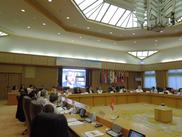 FNCA原子力発電のための基盤整備に向けた取組に関する検討パネル 第5回会合 Web会議の様子（2013年8月23日）