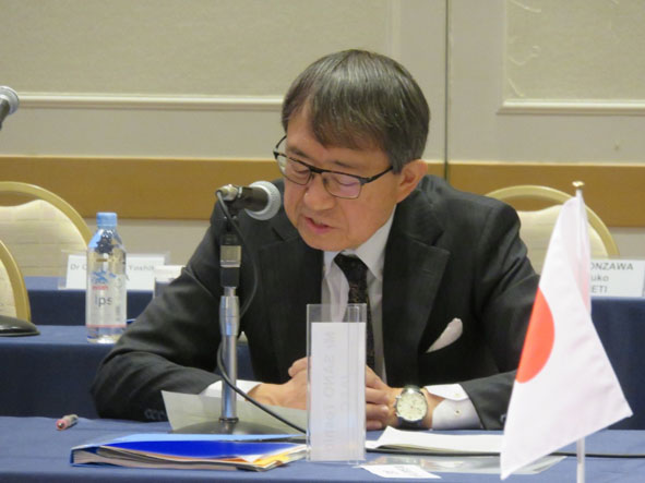 国別報告をする佐野原子力委員（第21回FNCA大臣級会合（2020年12月10日））