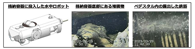 原子炉格納容器内部調査装置（水中ロボット）及び調査画像