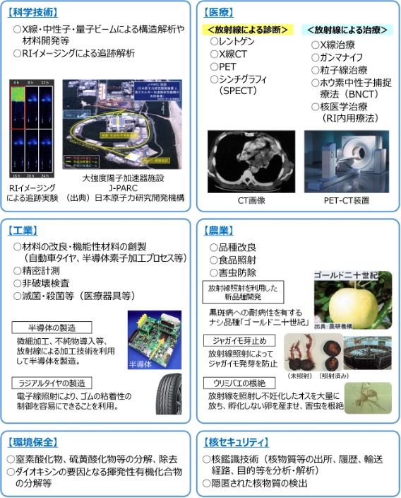 様々な分野における放射線利用の具体例