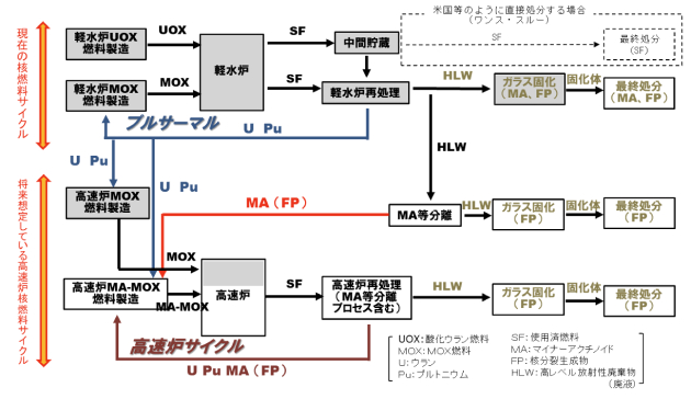 MAを含む核燃料サイクルの例