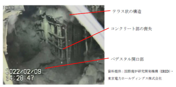 1号機ペデスタル開口部付近の状況