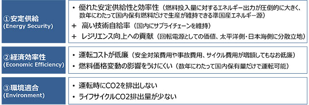 原子力エネルギーの3Eの特性