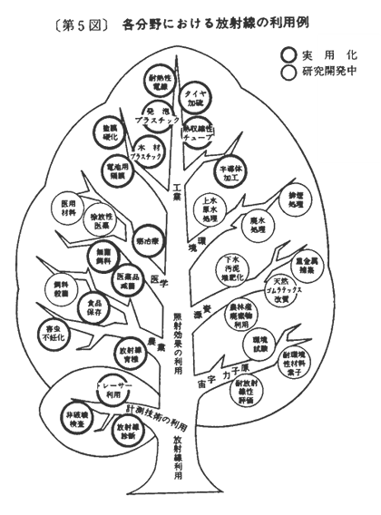 〔第５図〕　各分野における放射線の利用例