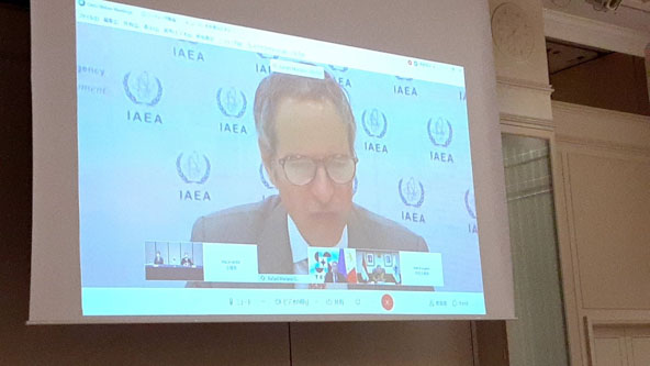 FNCA大臣級会合で基調講演を行うIAEAグロッシー事務局長（第21回FNCA大臣級会合（2020年12月10日））