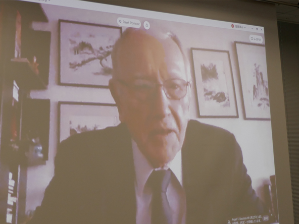 FNCA 2021スタディ・パネル国際ワークショップで基調講演を行うコメンスキー大学パベル教授（2021年3月3日～4日）